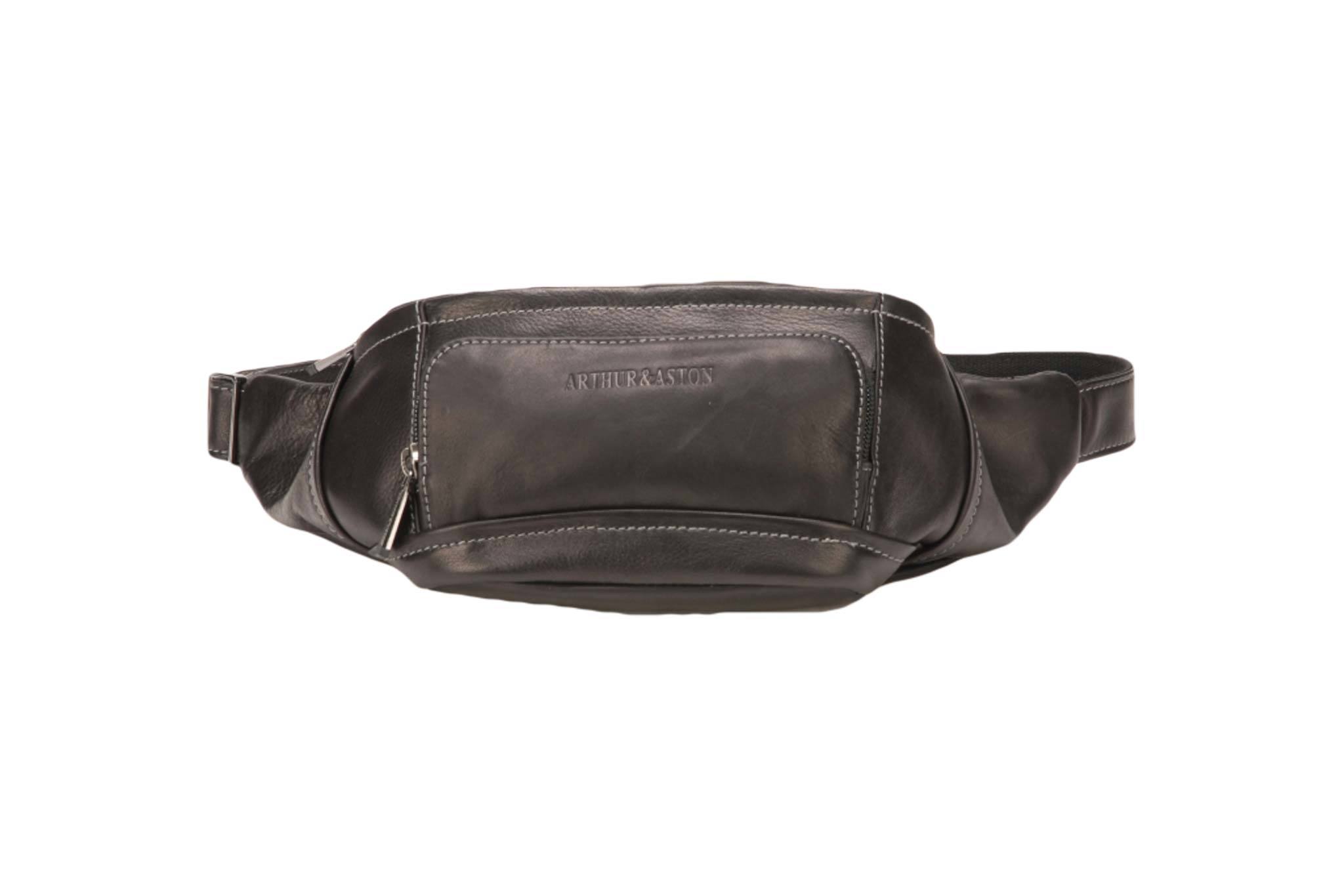Bum bag Arthur Aston Black 1589-23 Free delivery Carmi
