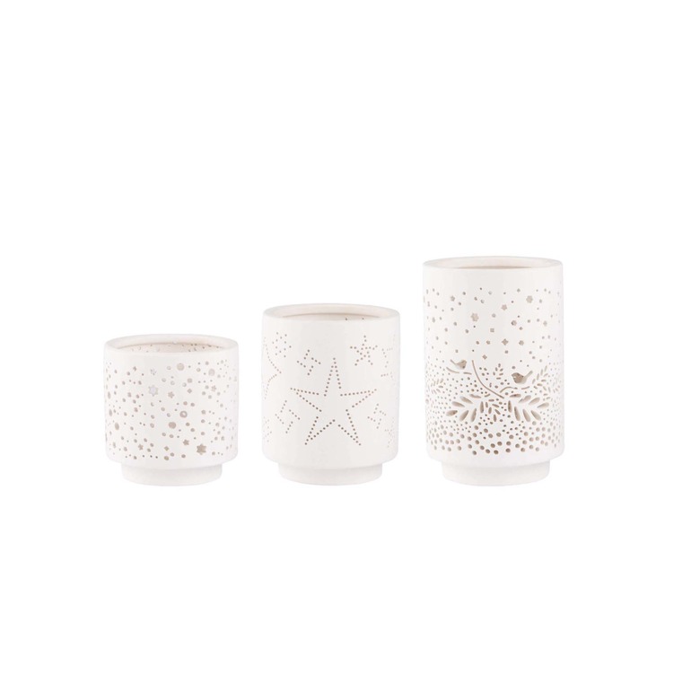 Rader décoration pour bougies blanc 1