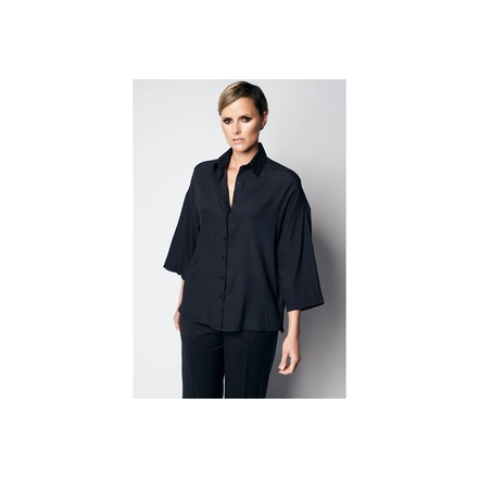 Souad Feriani bluse donker blauw