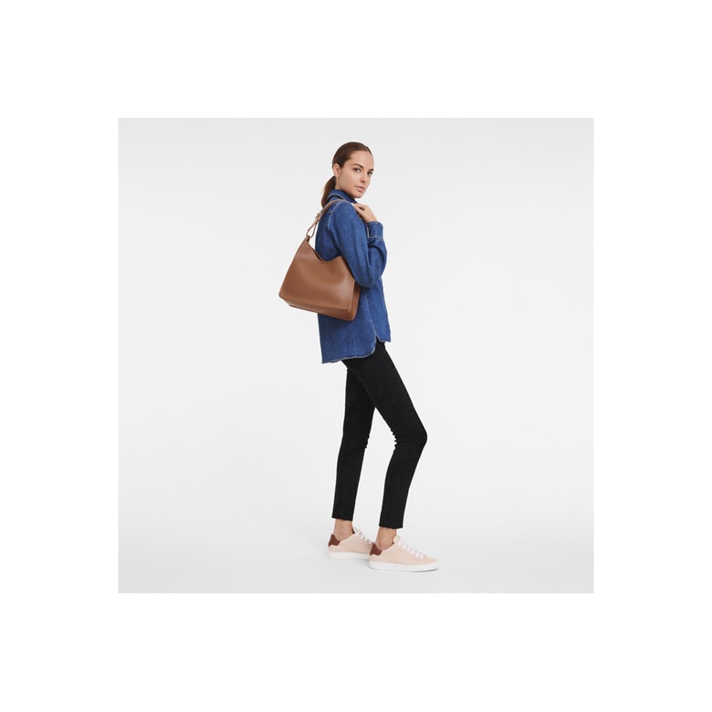 Longchamp sac porté épaule cognac 3