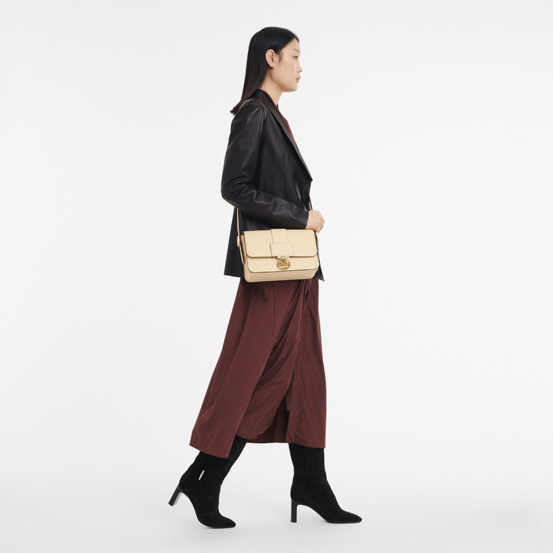Longchamp schultertasche beige 2
