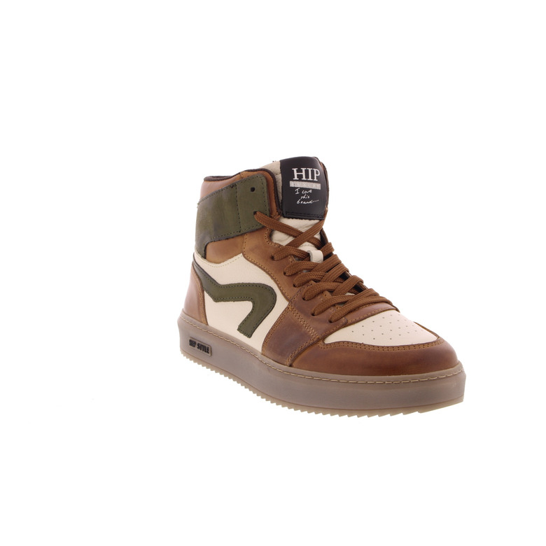 Hip high shoes cognac 2