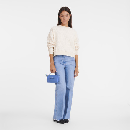 Longchamp trousse de maquillage bleu