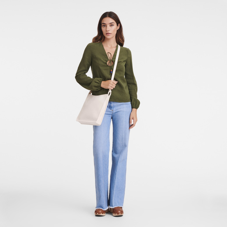 Longchamp umhängetasche ecru 2