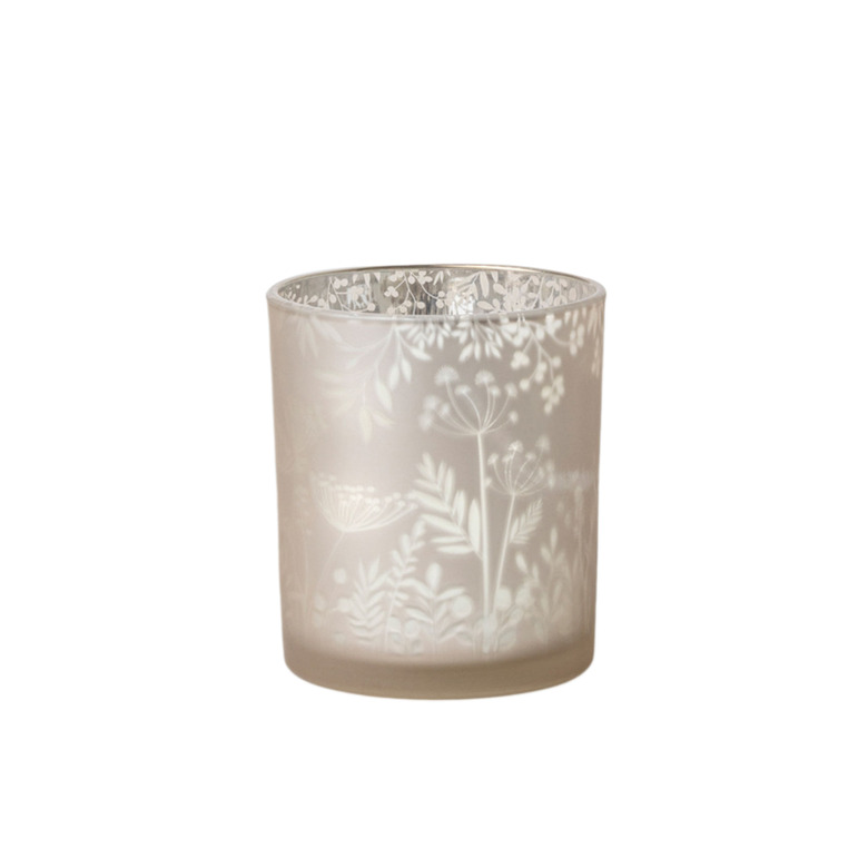 Rader theelichtje / kandelaar beige 1