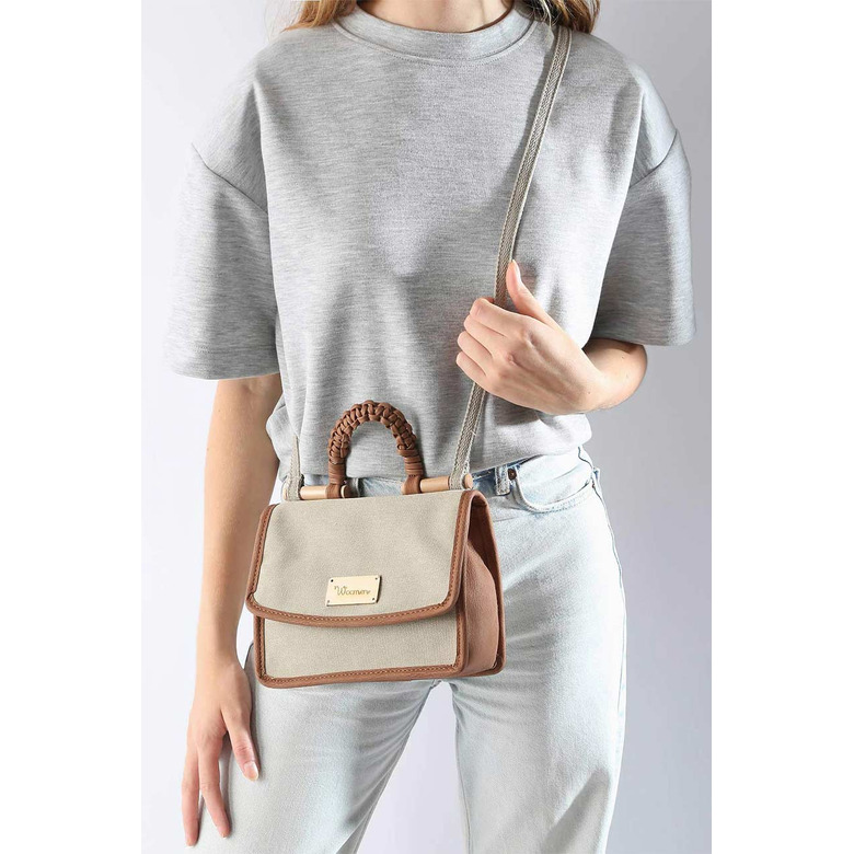Woomen Vegan umhängetasche beige 4