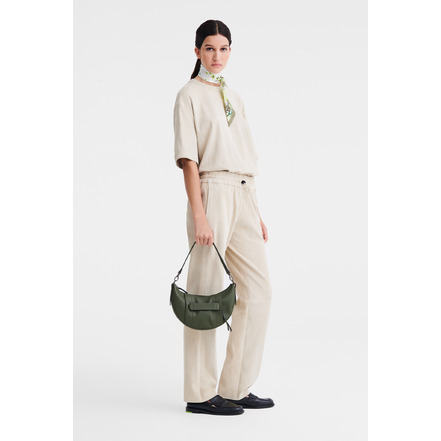 Longchamp sac porté épaule vert