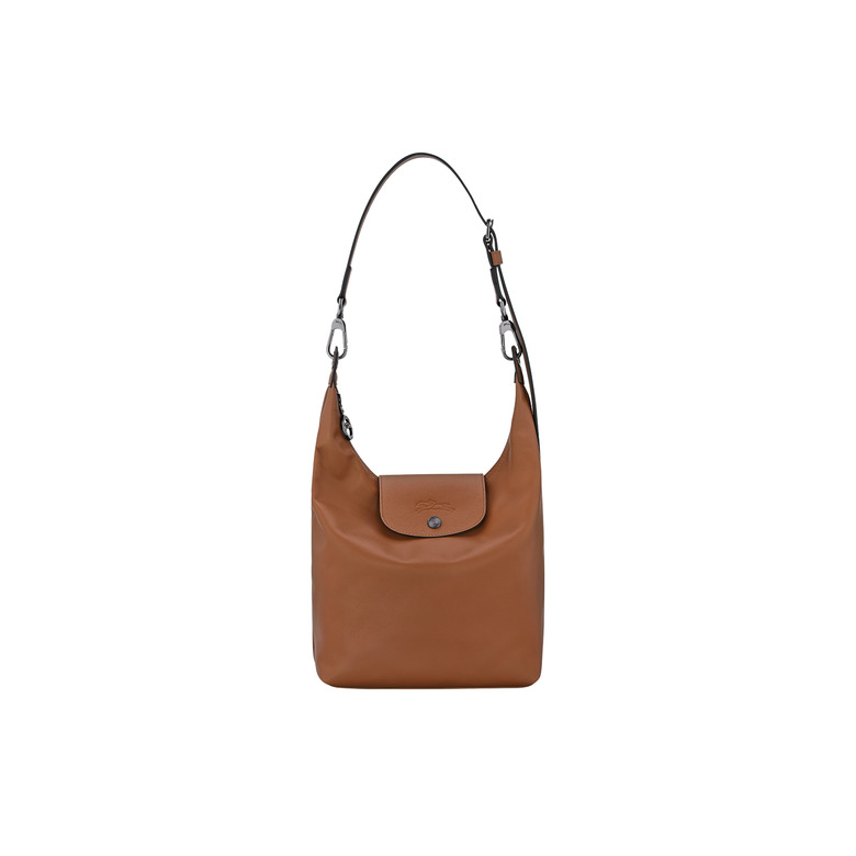 Longchamp sac porté épaule cognac