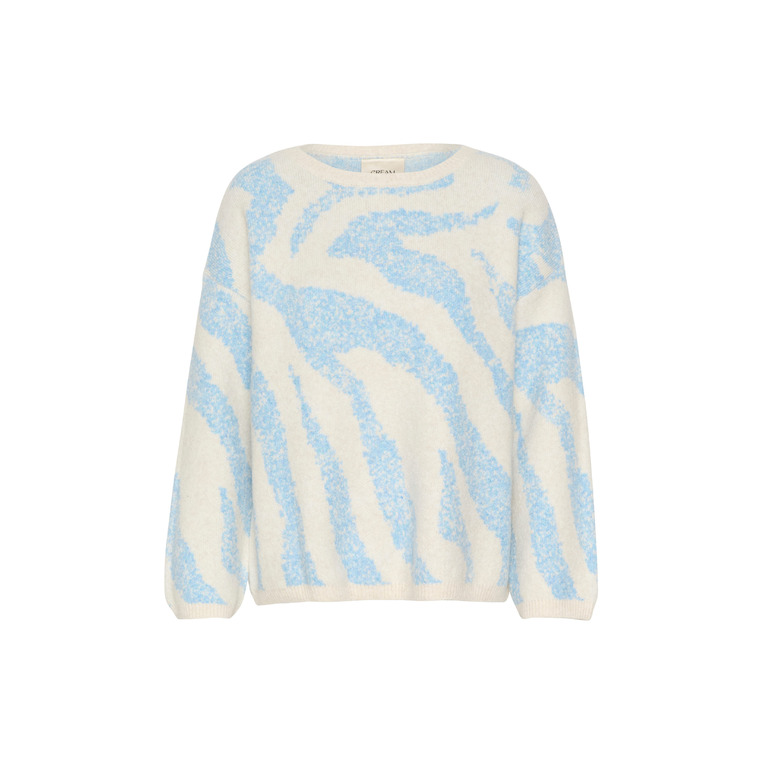 Cream trui blauw