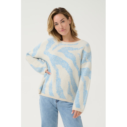 Cream sweater blue