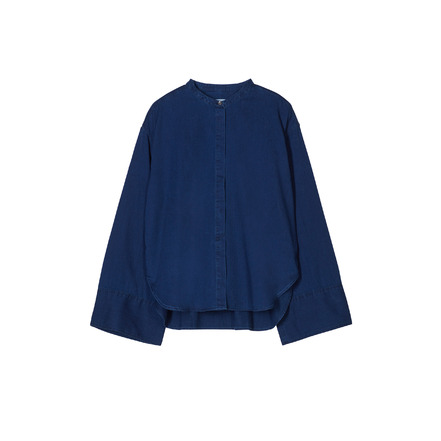 Closed blouse blauw