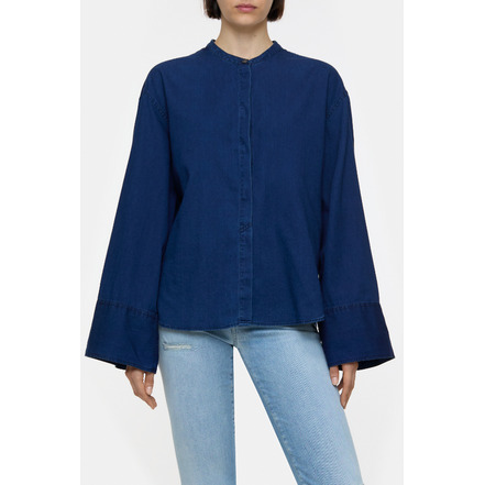 Closed blouse blauw