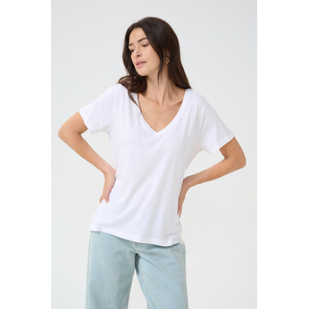 Cream t-shirt wit