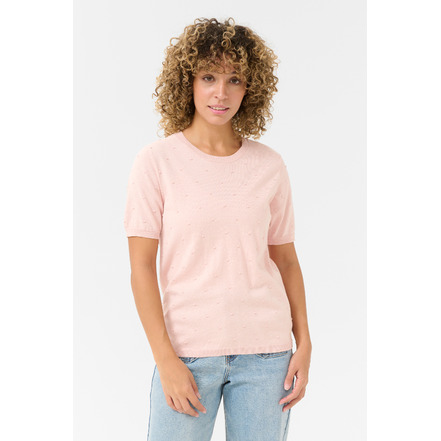 Cream sweater pink