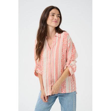 Cream blouse oranje