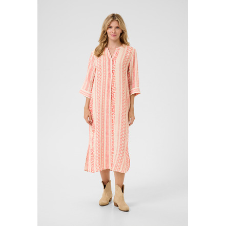 Cream jurk oranje