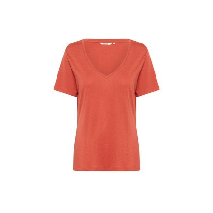 Cream t-shirt oranje
