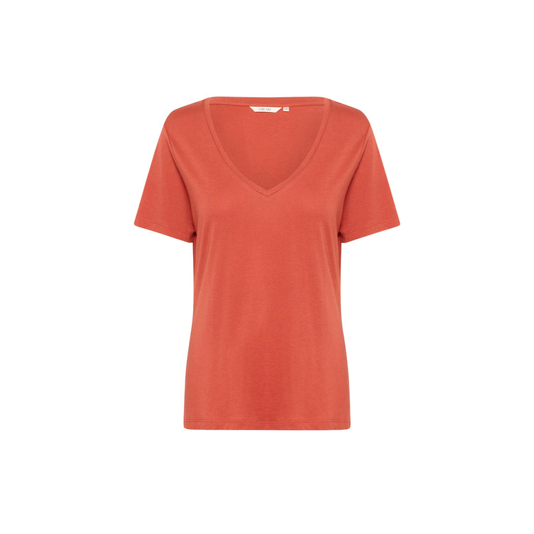 Cream t-shirt oranje