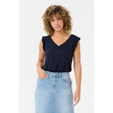Cream t-shirt blauw