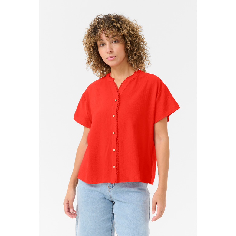 Cream blouse rood 2