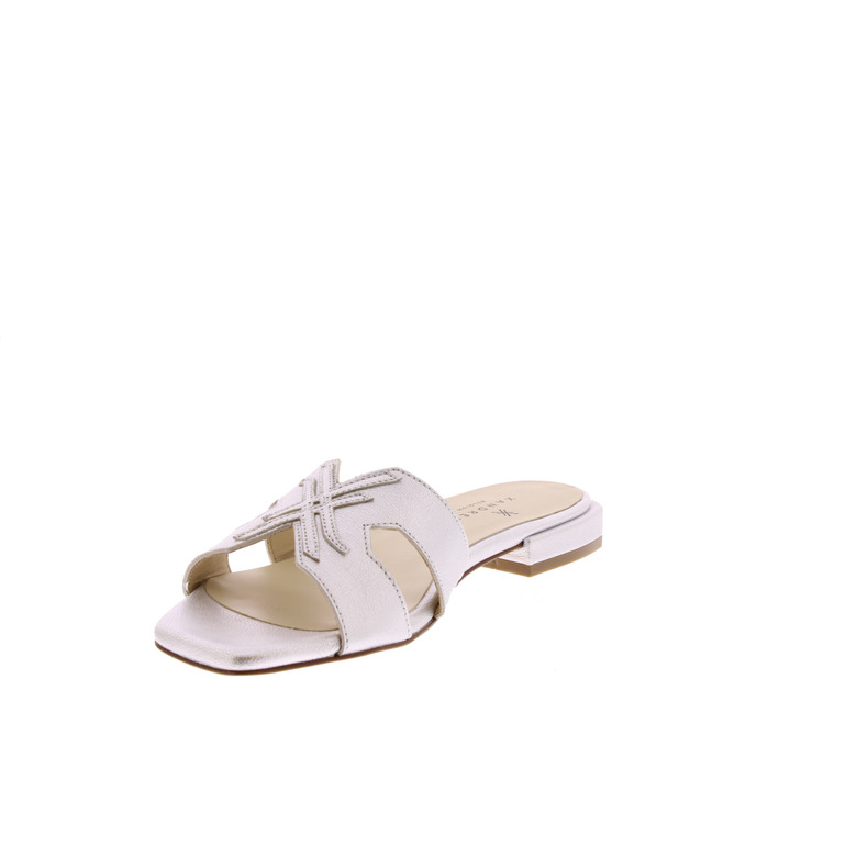 Xandres thong slippers silver 3