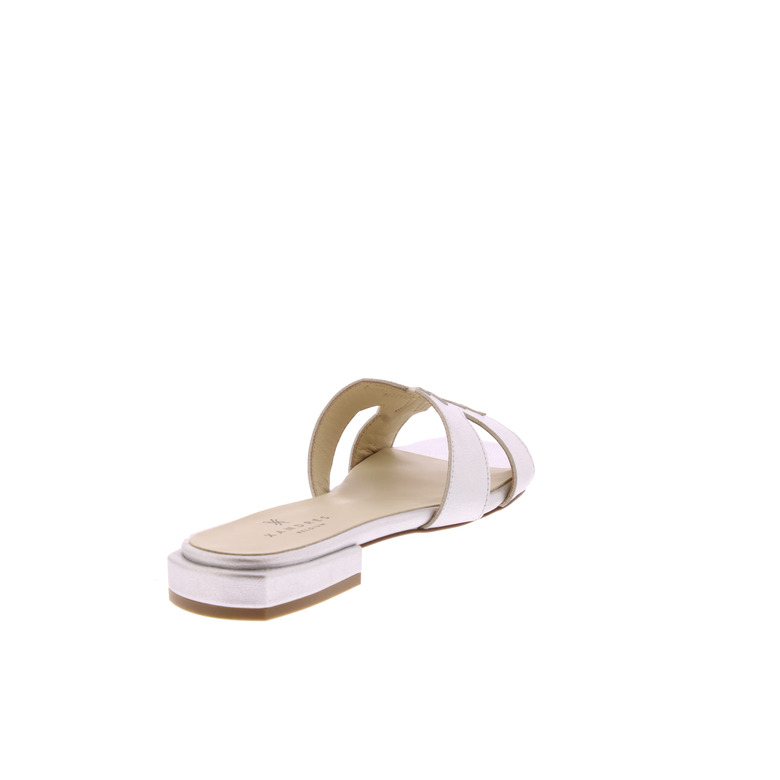 Xandres thong slippers silver 4