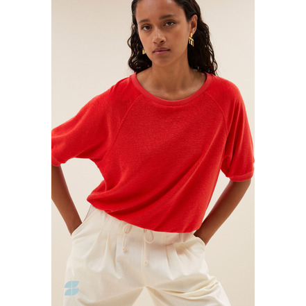 By-bar sweater rood