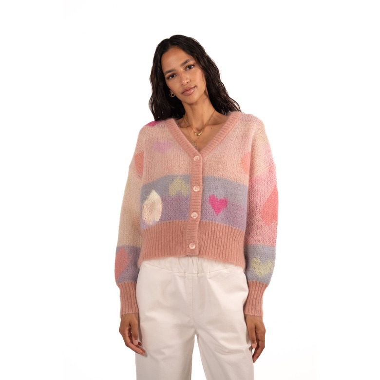 Jeff strickjacke rosa 2