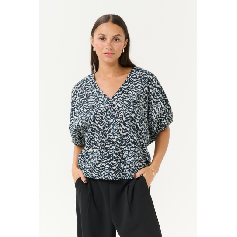 Kaffe blouse blauw 2