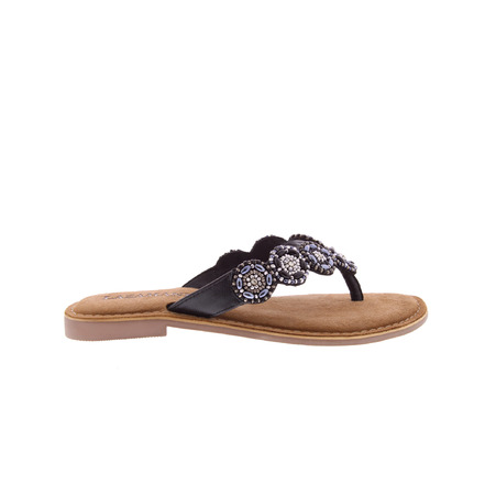 Lazamani thong slippers black