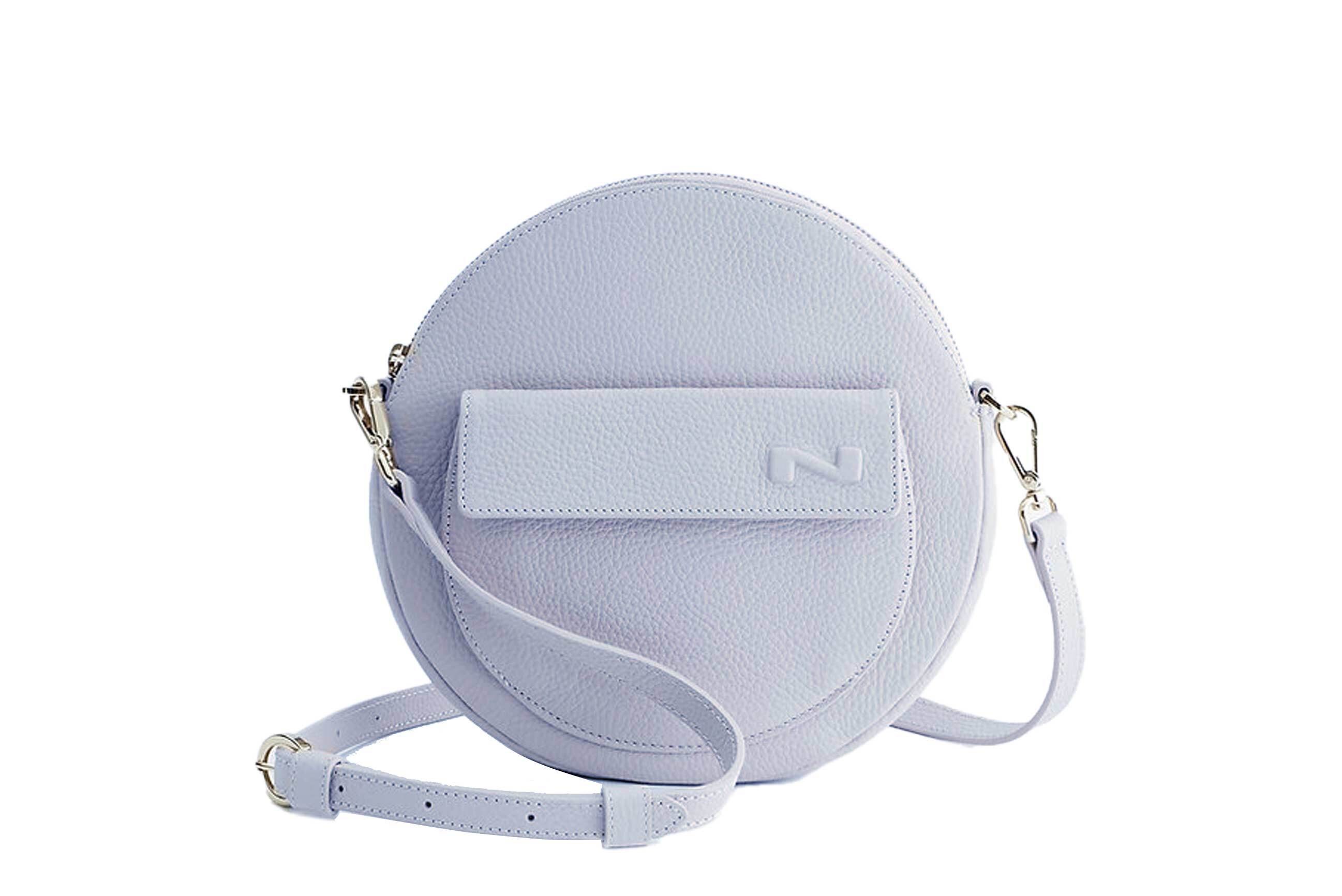 Petite besace femme cuir bleu & bandoulière Enila / Diva