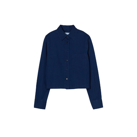 Closed blouse blauw