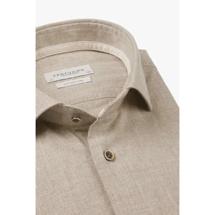 Profuomo shirt lightbrown