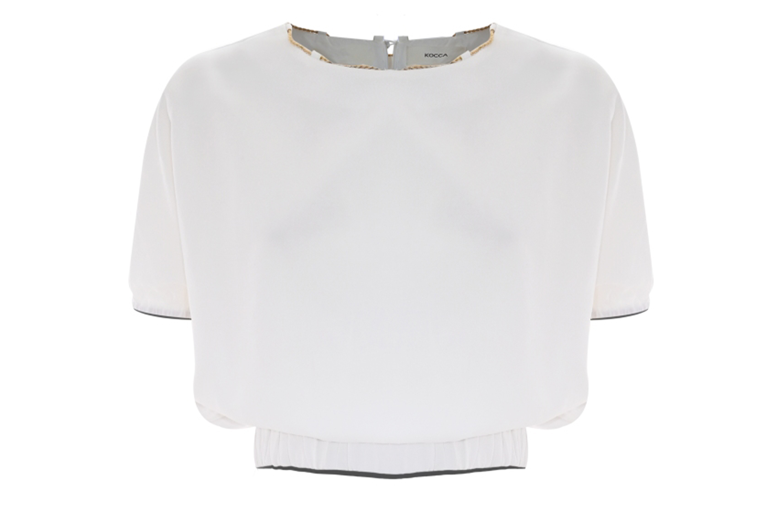 Bluse Kocca Weiss HINE Gratis versand Carmi schüne und mode