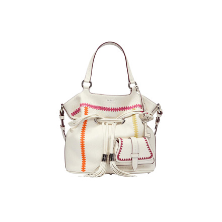 Lancel sac porté épaule ecru