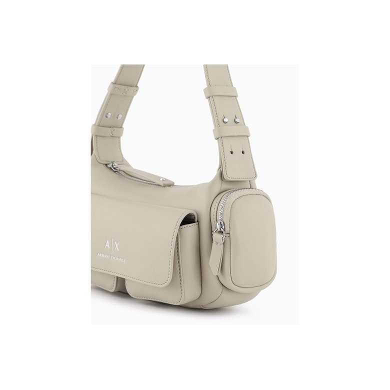 Armani Exchange sac porté épaule ecru 4