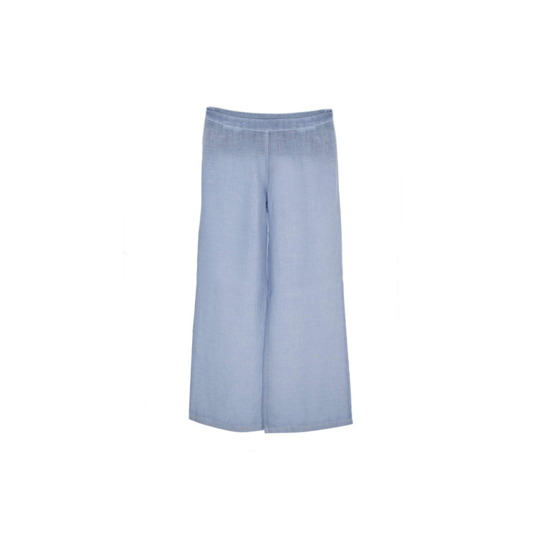 120%lino pantalon bleu