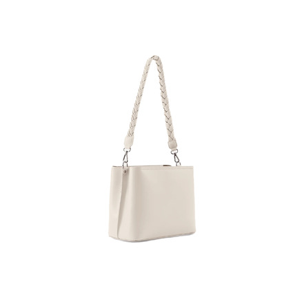 Seidenfelt schultertasche ecru