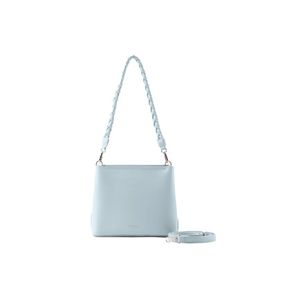 Seidenfelt schultertasche blau