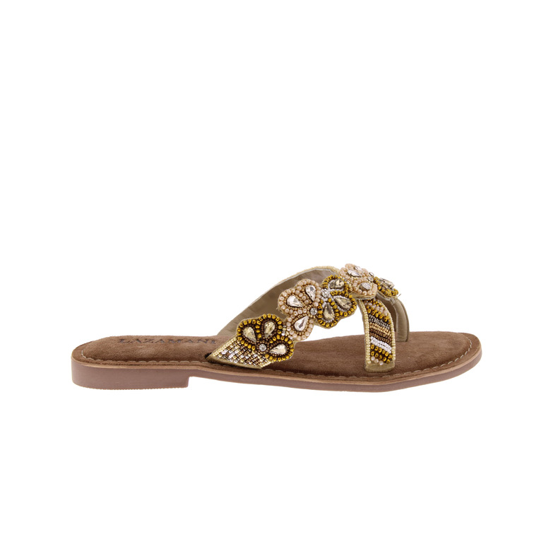 Lazamani thong slippers lightbrown