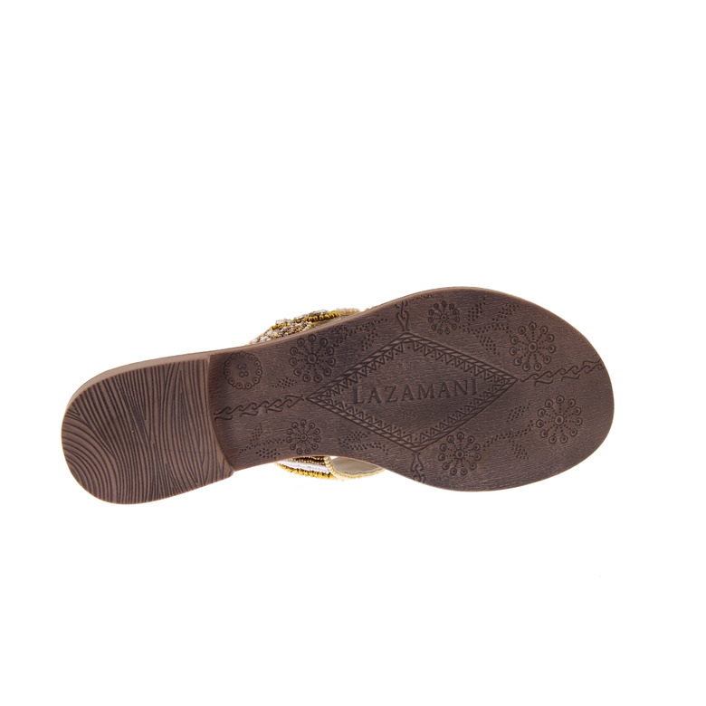 Lazamani thong slippers lightbrown 5