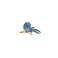 Les Cordes broche blauw 1