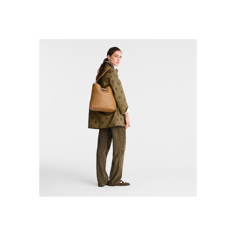 Longchamp sac porté épaule brun 5