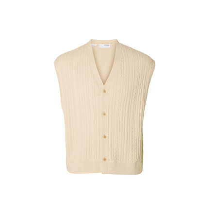 Selected Homme strickjacke ecru