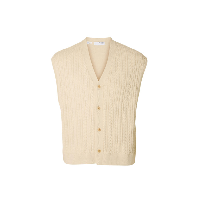 Selected Homme strickjacke ecru 1
