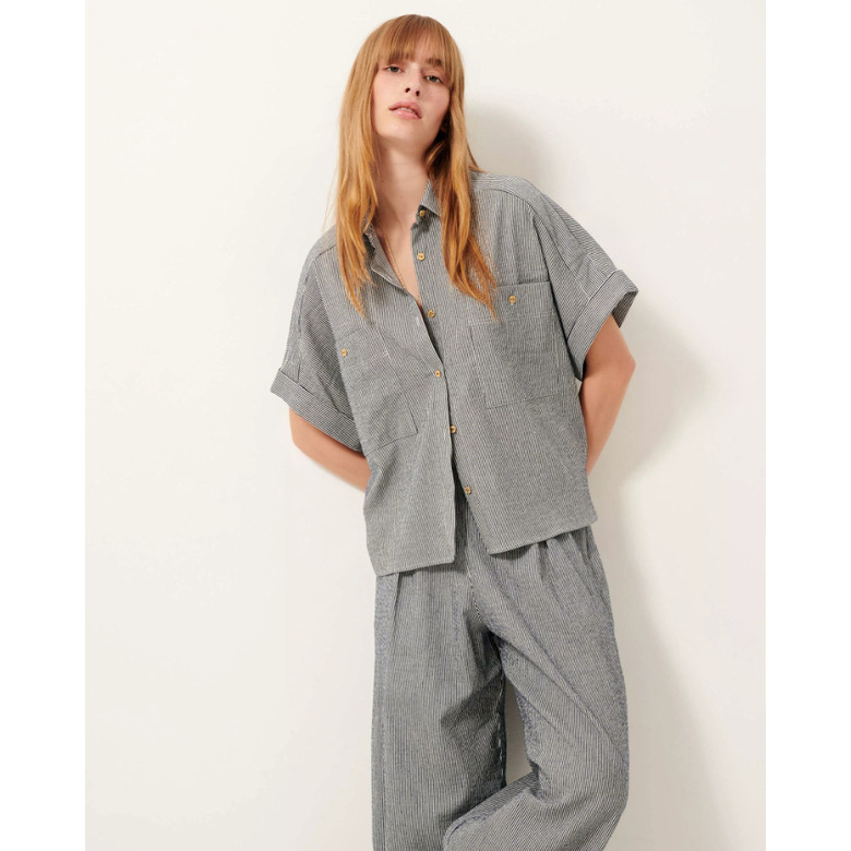 Sessun blouse blauw 2