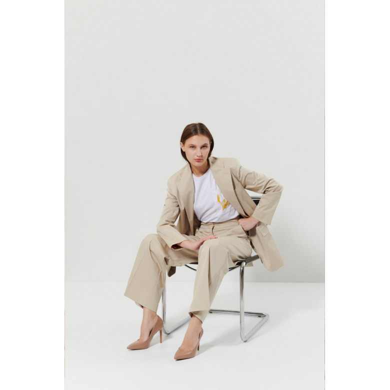Anna Seravalli broek beige 2