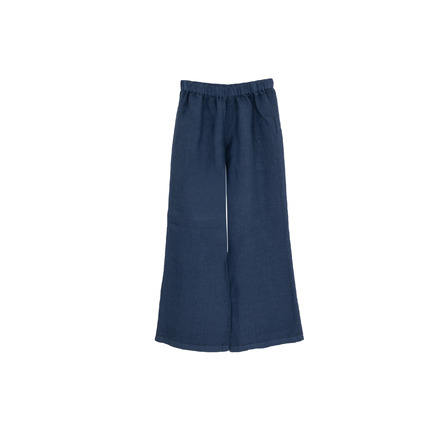 120%lino pantalon bleu