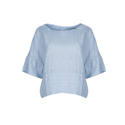 120%lino blouse blauw