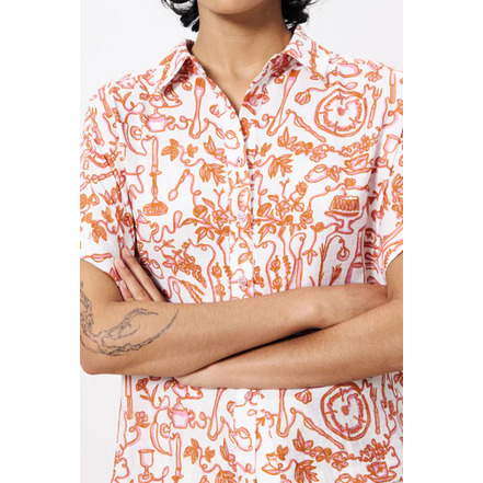 Frnch blouse oranje
